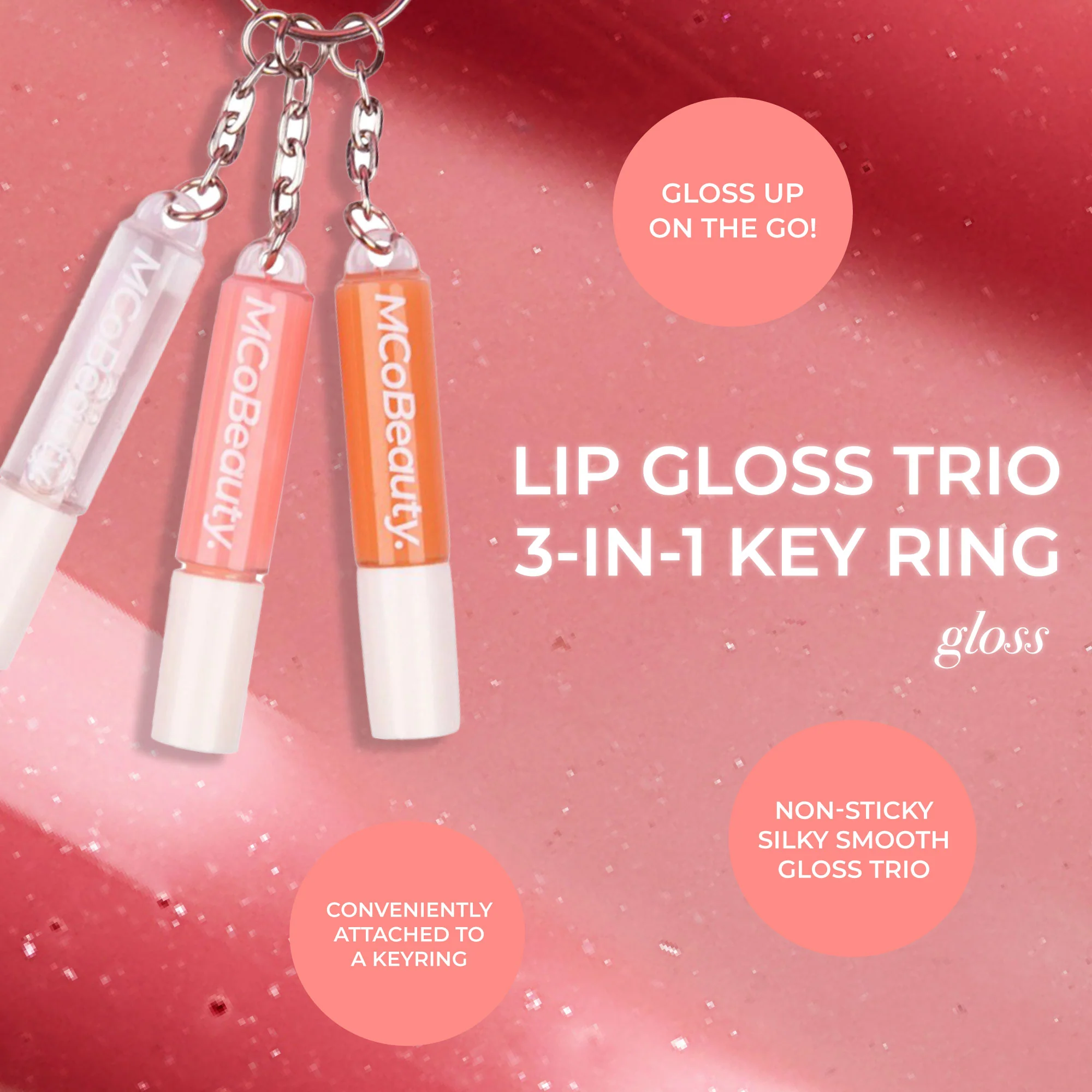 Lip Gloss Trio 3-in-1 Key Ring - Gloss - Image 5